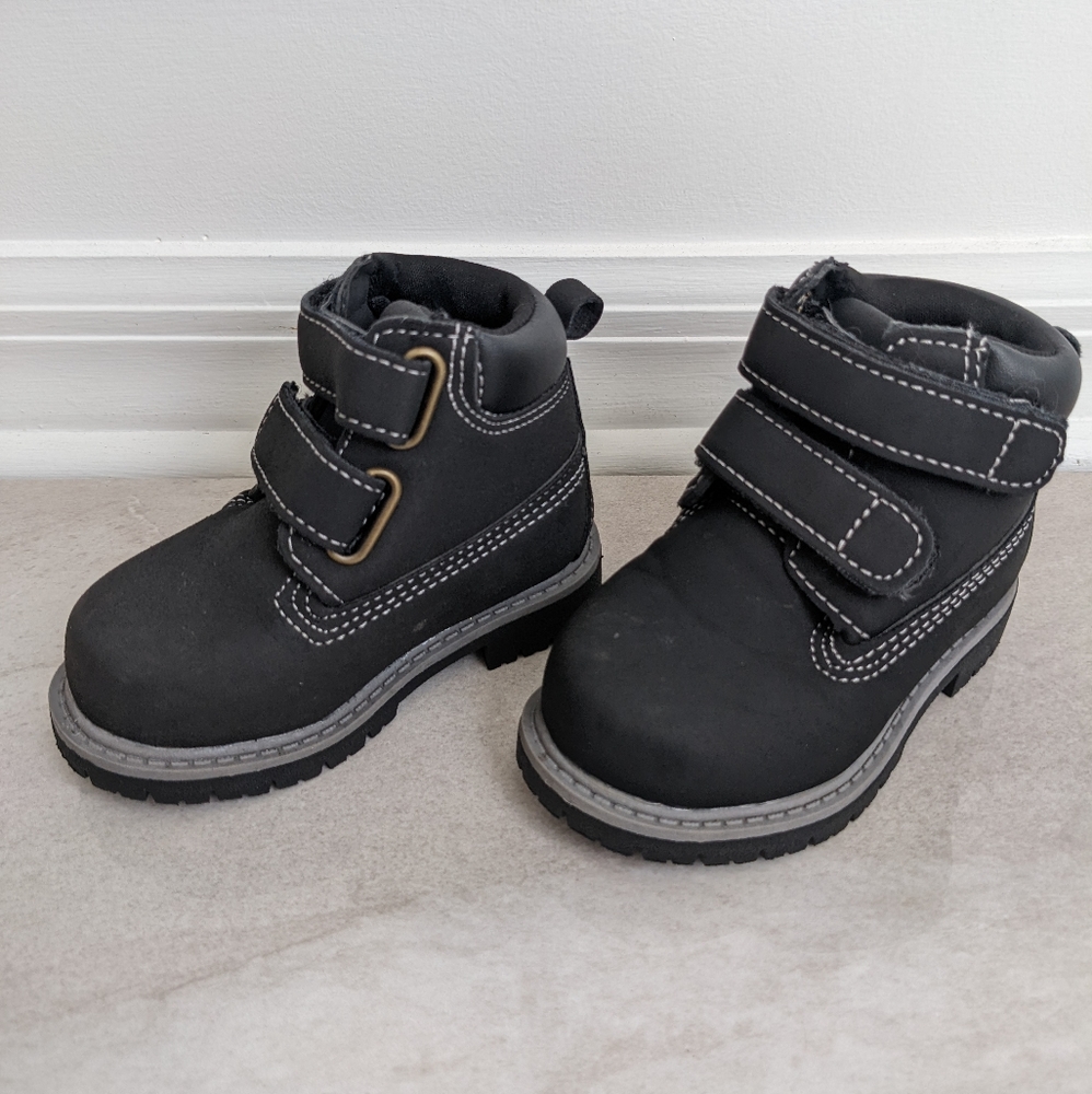 Wonder Nation Black Snow Work Boots Size 3